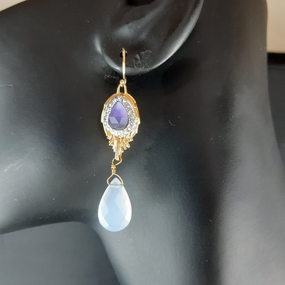 Retired Alexis Bittar Set Necklace Pendant and Drop Earrings with Amethyst - Picture 2 of 13